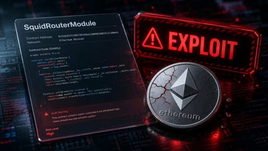 SquidRouterModule contract under active exploit on Ethereum,Base; USD 3M likely stolen