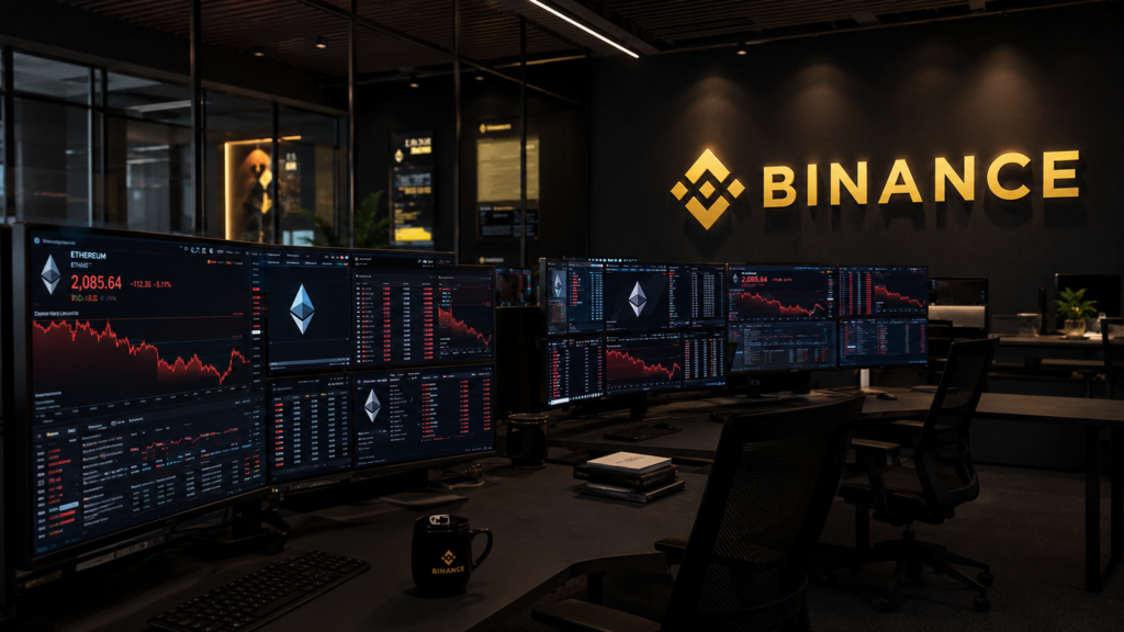 90 percent of ETH inflows flowed into Binance before price fell below USD 2,100