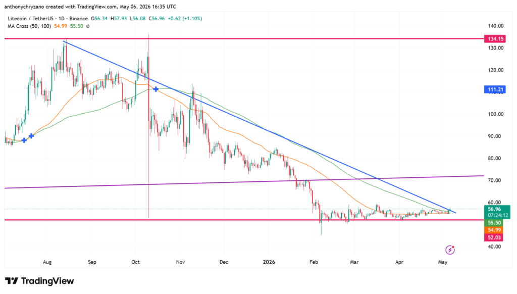 Litecoin (LTC) bottoms out after 8 months of persistent downward pressure Litecoin (LTC) bottoms out after 8 months of persistent downward pressure