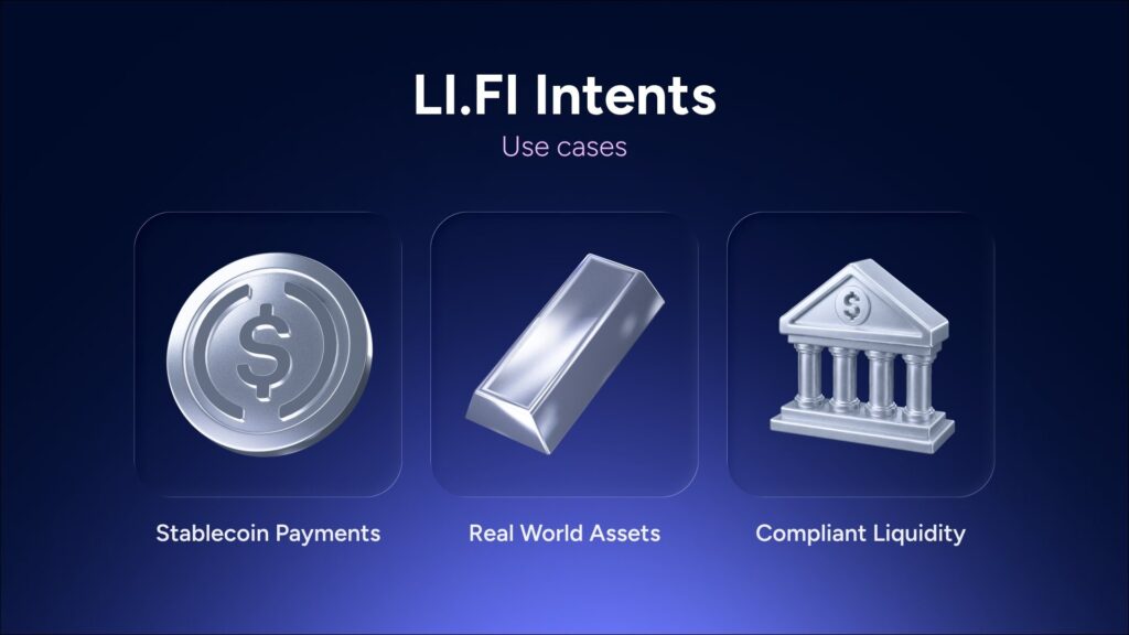 LI.FI Intents launch: Enterprise onchain finance gets one API LI.FI Intents launch: Enterprise onchain finance gets one API: Forget juggling gas tokens and fragmented liquidity. LI.FI’s new Intents layer gives apps, wallets, and neobanks a single plug for stablecoins, RWAs, and compliant execution.