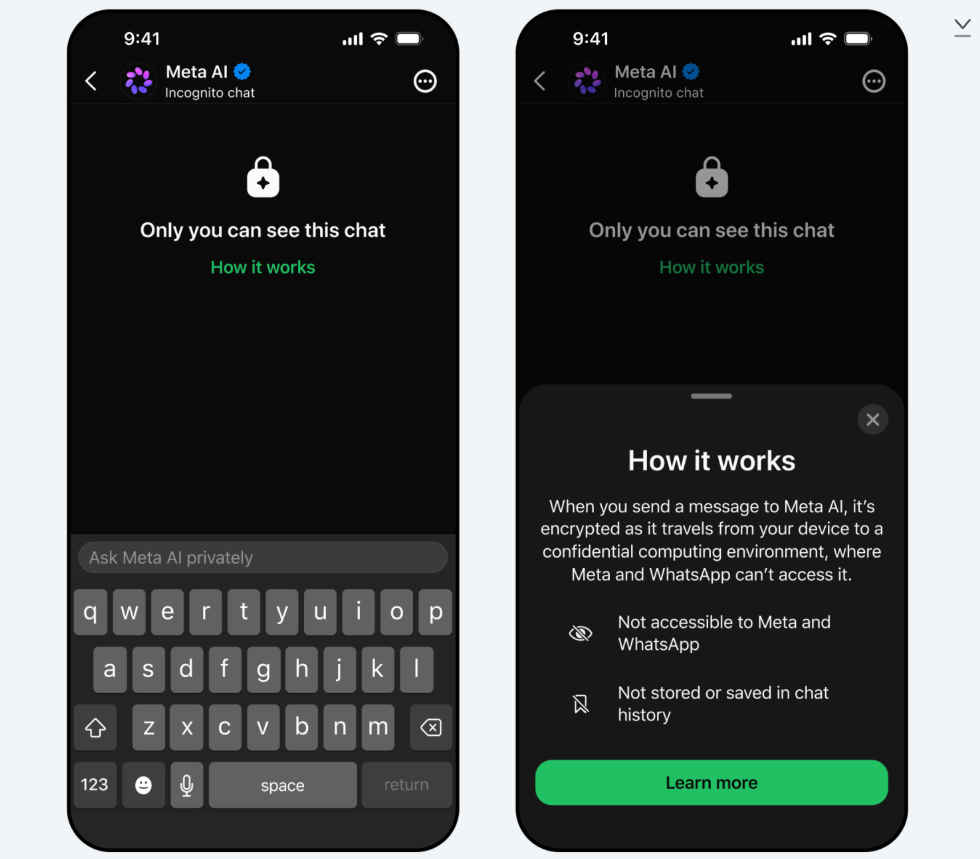 Meta debuts incognito mode for AI chats, here's what it means Meta debuts incognito mode for AI chats, here's what it means