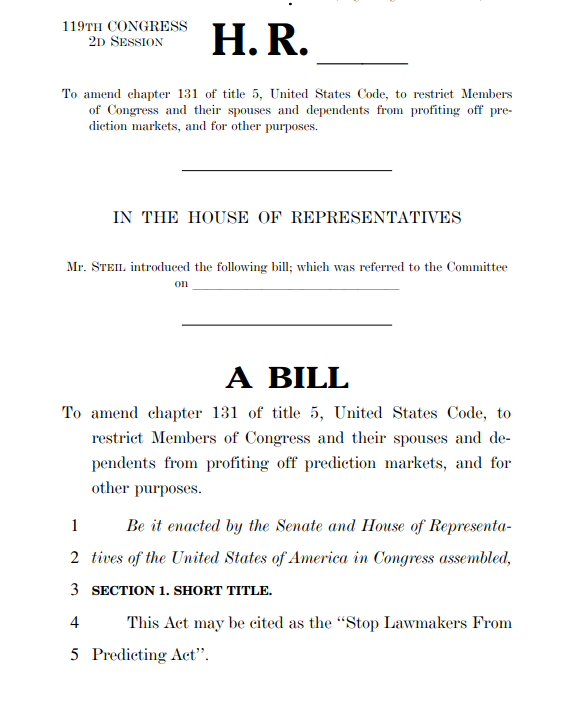 Republican lawmaker aims to stop insider trading on political prediction markets Republican lawmaker aims to stop insider trading on political prediction markets