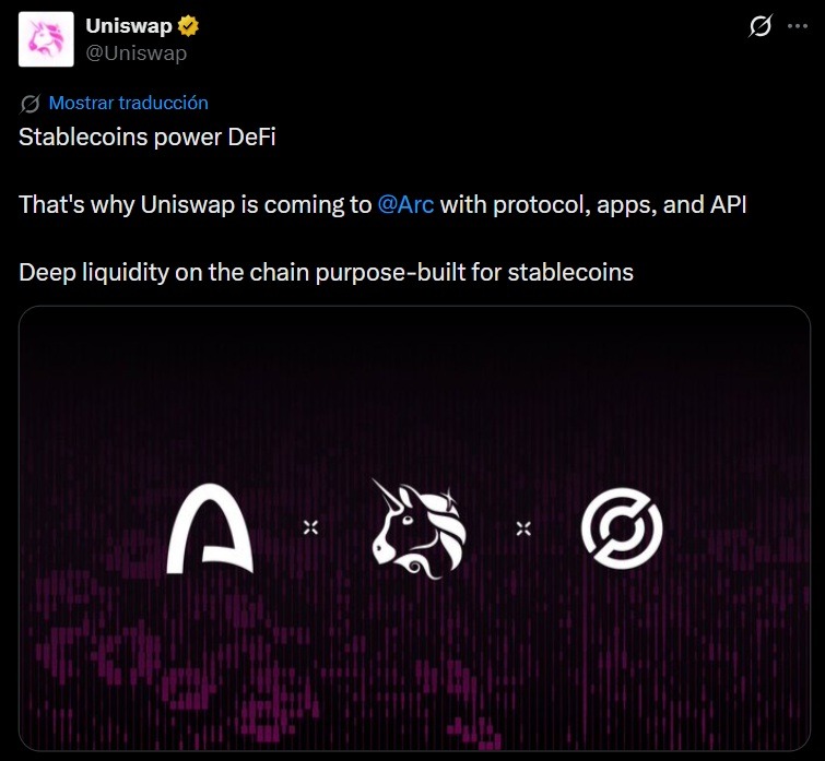 Uniswap coming to Arc Chain as Standard Chartered predicts 40x UNI surge by 2030 Uniswap coming to Arc Chain as Standard Chartered predicts 40x UNI surge by 2030: Uniswap announced on June 15 it will deploy on Arc, the stablecoin-native blockchain from Circle, bringing deep liquidity and proven swap infrastructure to the ecosystem. Separately, Standard Chartered predicted UNI could surge nearly 40x by 2030 as Wall Street moves onchain.