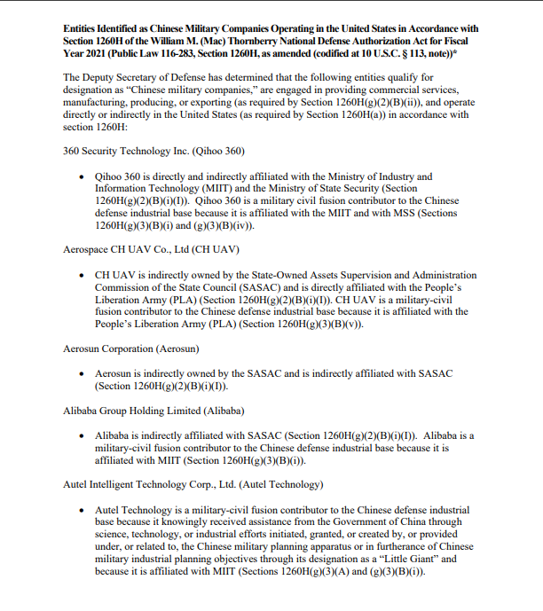 U.S. blacklists Alibaba, BYD citing links to Chinese military days after Trump-Xi summit U.S. blacklists Alibaba, BYD citing links to Chinese military days after Trump-Xi summit