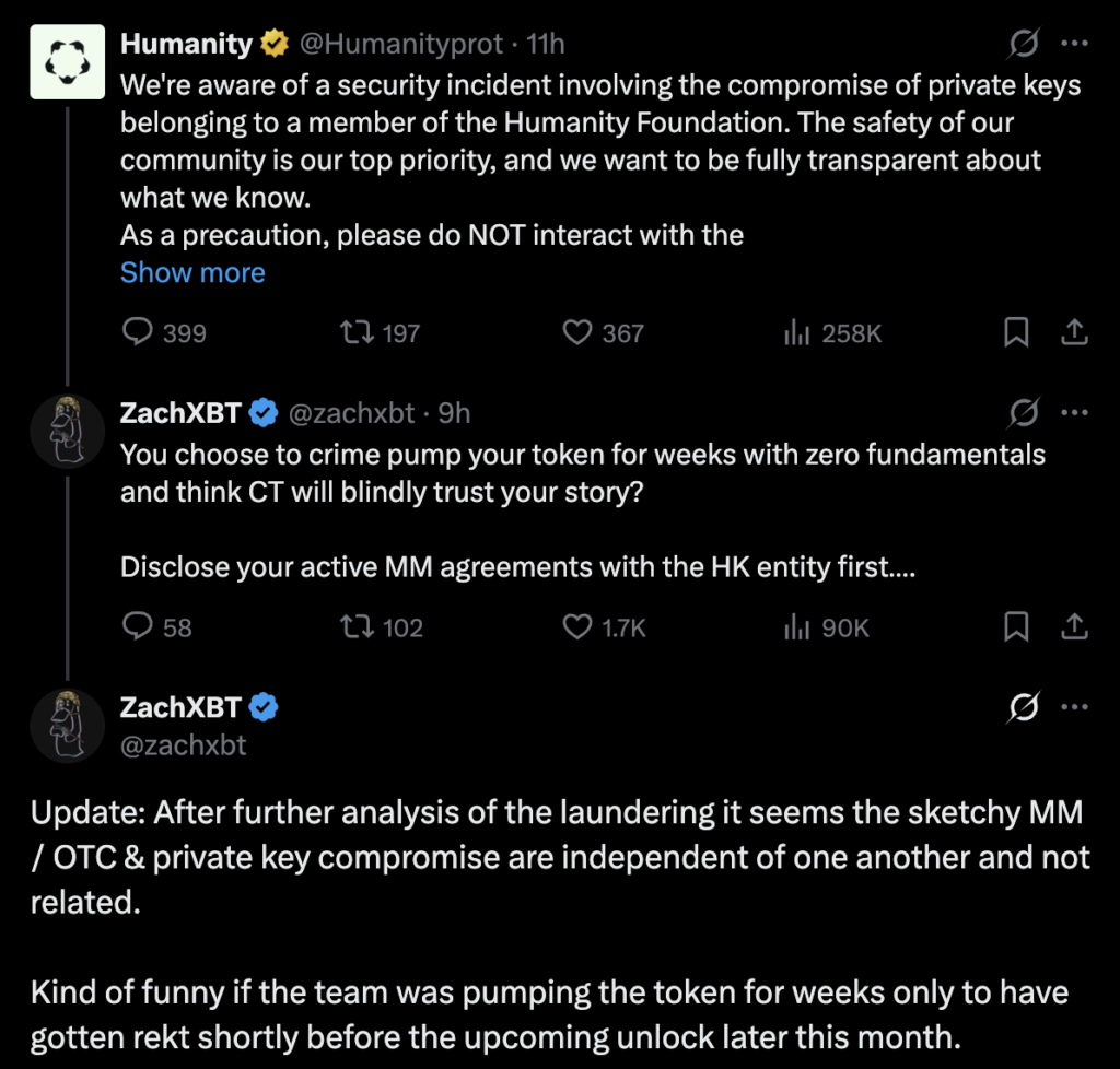 Humanity Protocol links M bridge hack to compromised employee laptop zachXBT