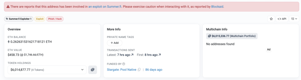 DeFi protocol Summer Finance suffers USD 6M exploit Summer Finance