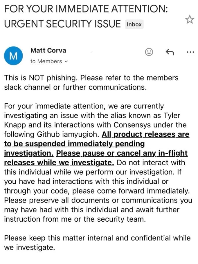 Consensys mistakenly hired North Korea-linked developer to work on MetaMask Consensys mistakenly hired North Korea-linked developer to work on MetaMask