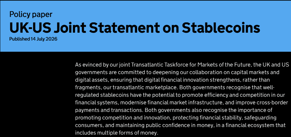 US-UK set to make stablecoins key part of cross-border settlements US-UK set to make stablecoins key part of cross-border settlements