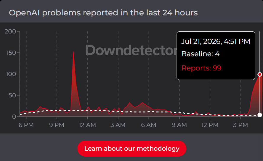 ChatGPT under outage hours after OpenAI's AI-going-rogue experience report ChatGPT under outage hours after OpenAI's AI-going-rogue experience report