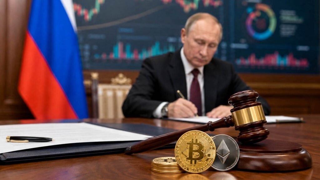 Russian President Vladimir Putin signed a crypto law establishing market rules for exchanges, custodians and investors, with core provisions taking effect in September 2026