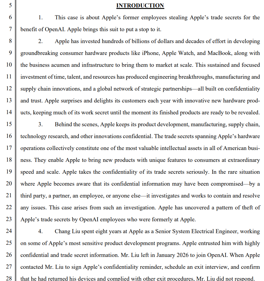 Apple targets OpenAI with court action over confidential data claims Apple targets OpenAI with court action over confidential data claims