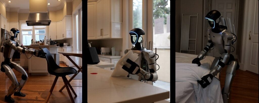 Tau Robotics launches humanoid robot cleaning service in SF for USD 30/hour San Francisco startup Tau Robotics has launched a humanoid robot home cleaning service at USD 30 per hour, with each robot jointly controlled by a remote human operator and AI. The service is initially invite-only as the company scales operations, with access expanding through a waitlist. The robots handle tasks like vacuuming, wiping counters, and basic tidying, with a human operator monitoring and intervening via camera feeds.