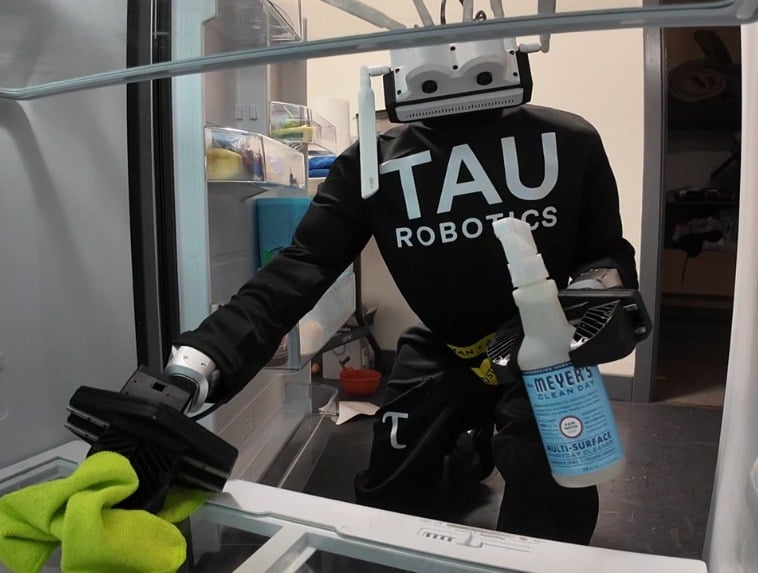Tau Robotics launches humanoid robot cleaning service in SF for USD 30/hour San Francisco startup Tau Robotics has launched a humanoid robot home cleaning service at USD 30 per hour, with each robot jointly controlled by a remote human operator and AI. The service is initially invite-only as the company scales operations, with access expanding through a waitlist. The robots handle tasks like vacuuming, wiping counters, and basic tidying, with a human operator monitoring and intervening via camera feeds.